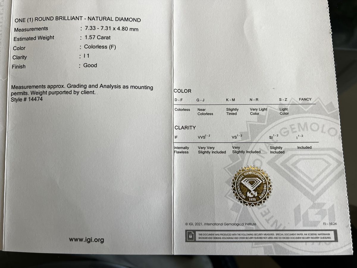 Anelli: Goldring 24 Karat Natur Diamond 1.57 Karat( Brillant ) – Usato da Steinmaur venduto da Mandy.Steinbruch1953 5