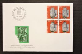 1984 4 FDC Viererblöcke "Kachelöfen"