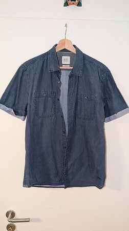 Edc. by Esprit kurzarm Hemd Gr. M Blau Slim Fit Sommer