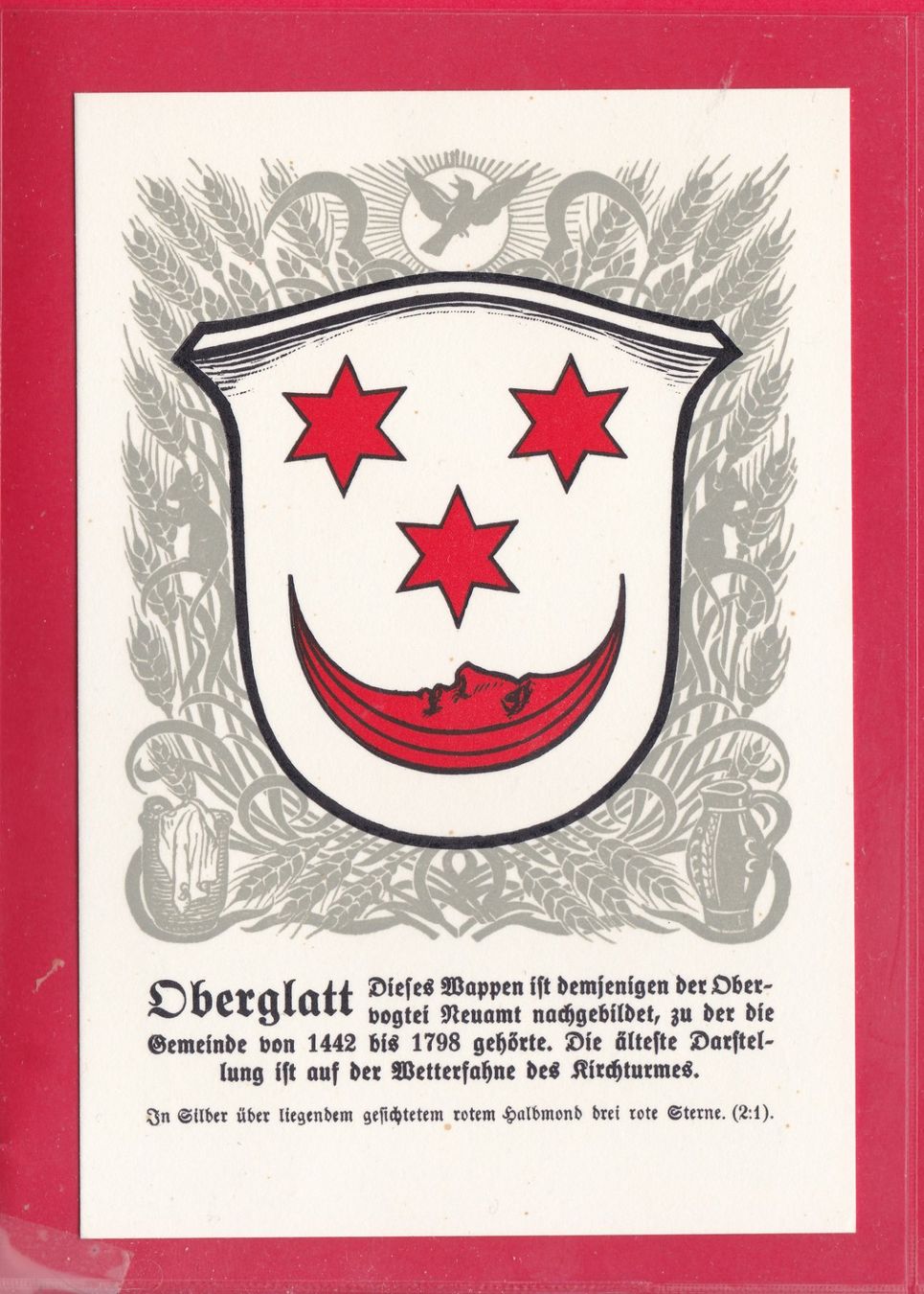 Cartoline postali: ZÜRCHER GEMEINDEWAPPEN, OBERGLATT – Usato da Oberrieden venduto da Gebirgsstelze