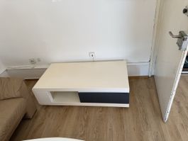 TV Tisch weiss schwarz 1 Schublade guter Zustand