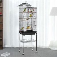 Vogelkäfig Vogelhaus mit Ständer schwarz