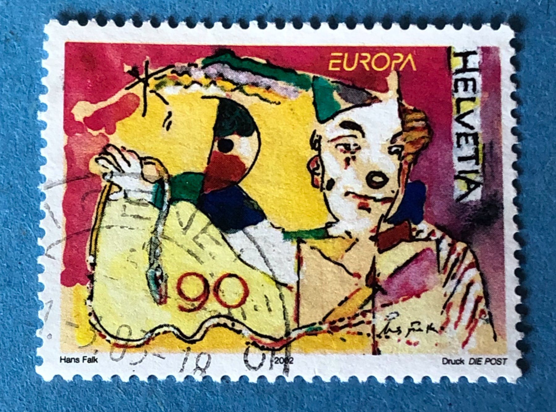 Tutti i francobolli: Nr. 1052 Clown mit Requisiten GESTEMPELT 2002    – Usato da Aarau venduto da Billa007