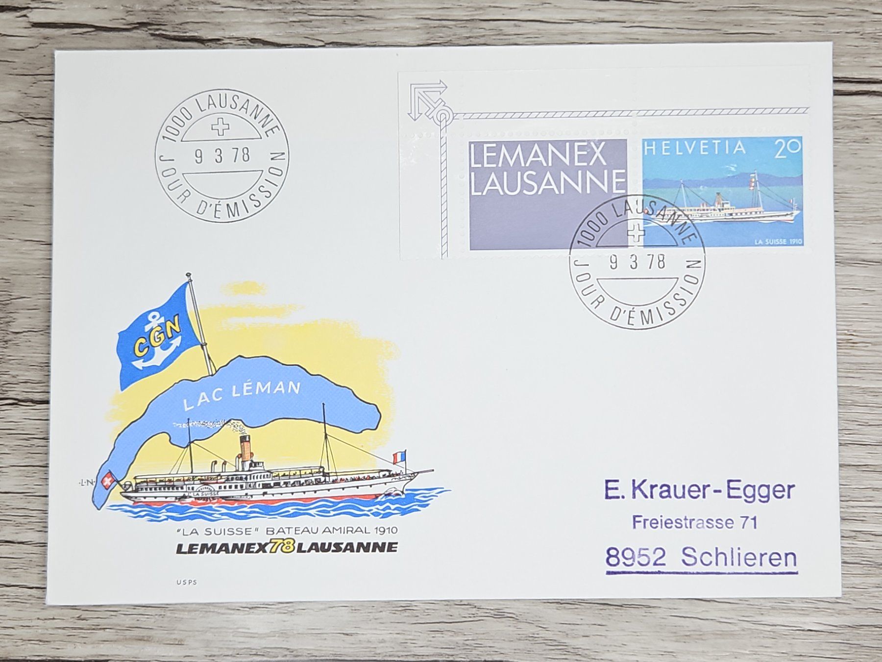Tutti i francobolli: CL03 Enveloppe + Timbre Suisse 1978 – Usato da Cousset venduto da Patrick_Collections