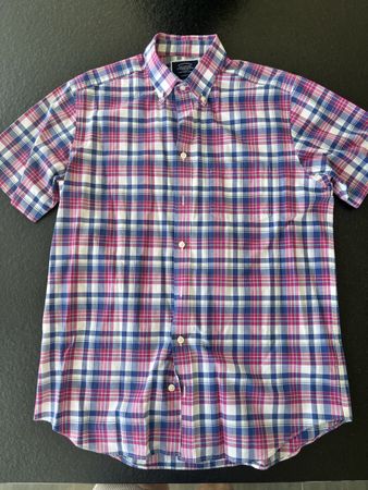 Charles Tyrwhitt Classic Fit Shirt Short Sleeve Check Size M