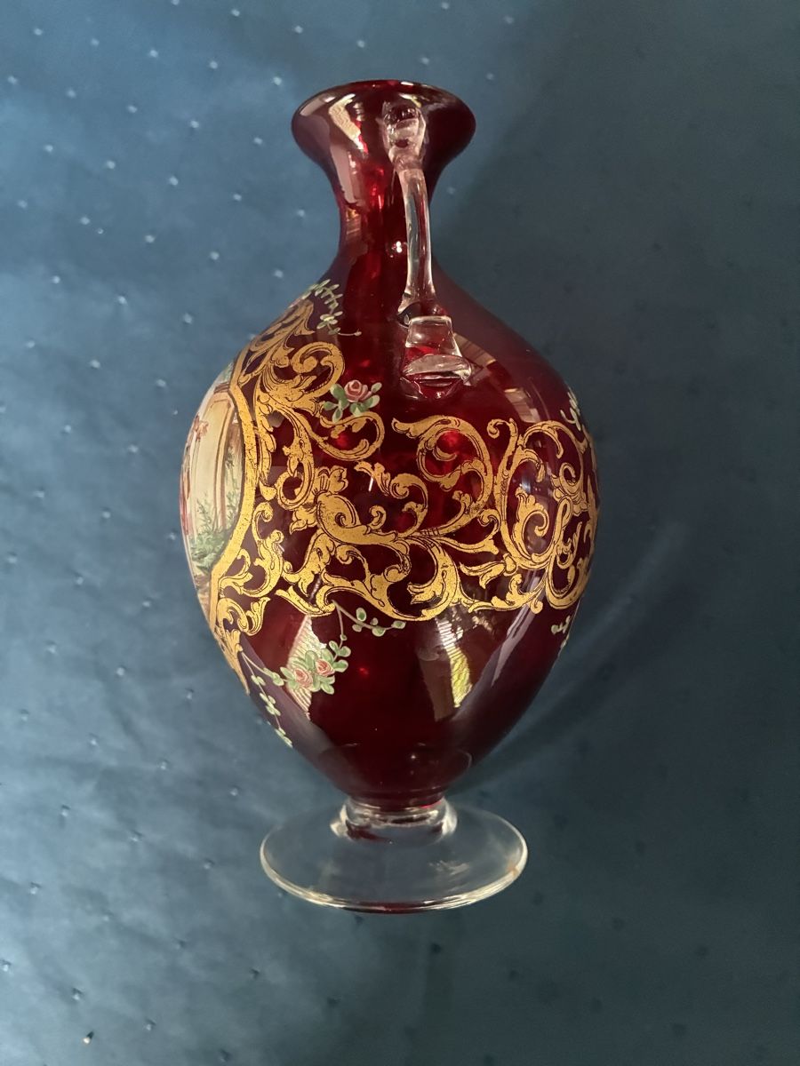 Murano Vasen & Gefässe: Antike, rubinrote Glasvase Murano – Gebraucht aus Dornach von Rosengarten 3