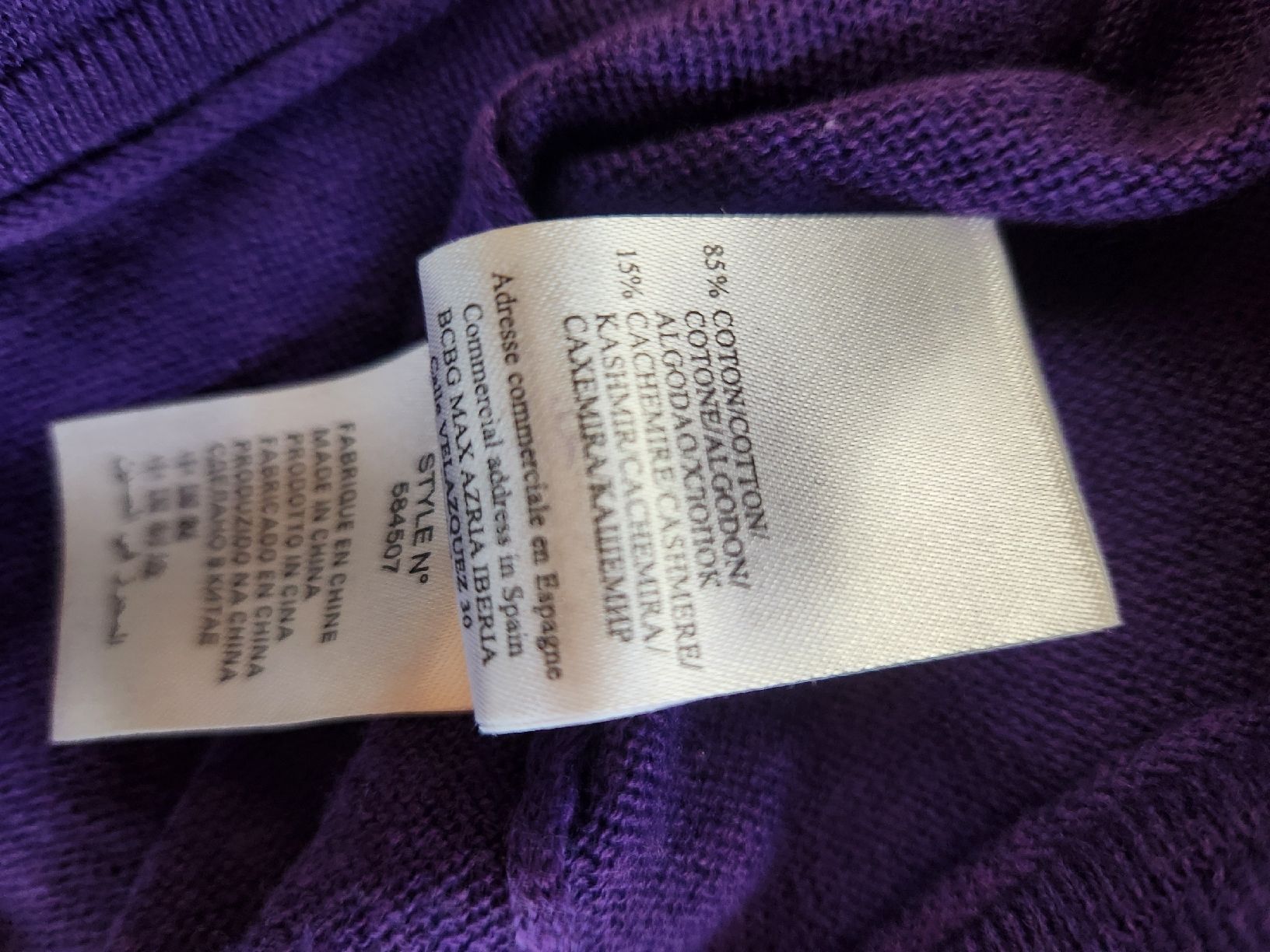 Maglioni & Felpe: Pull Manoukian violet col V coton cachemire taille S – Usato da Niedergösgen venduto da Eva2410 3