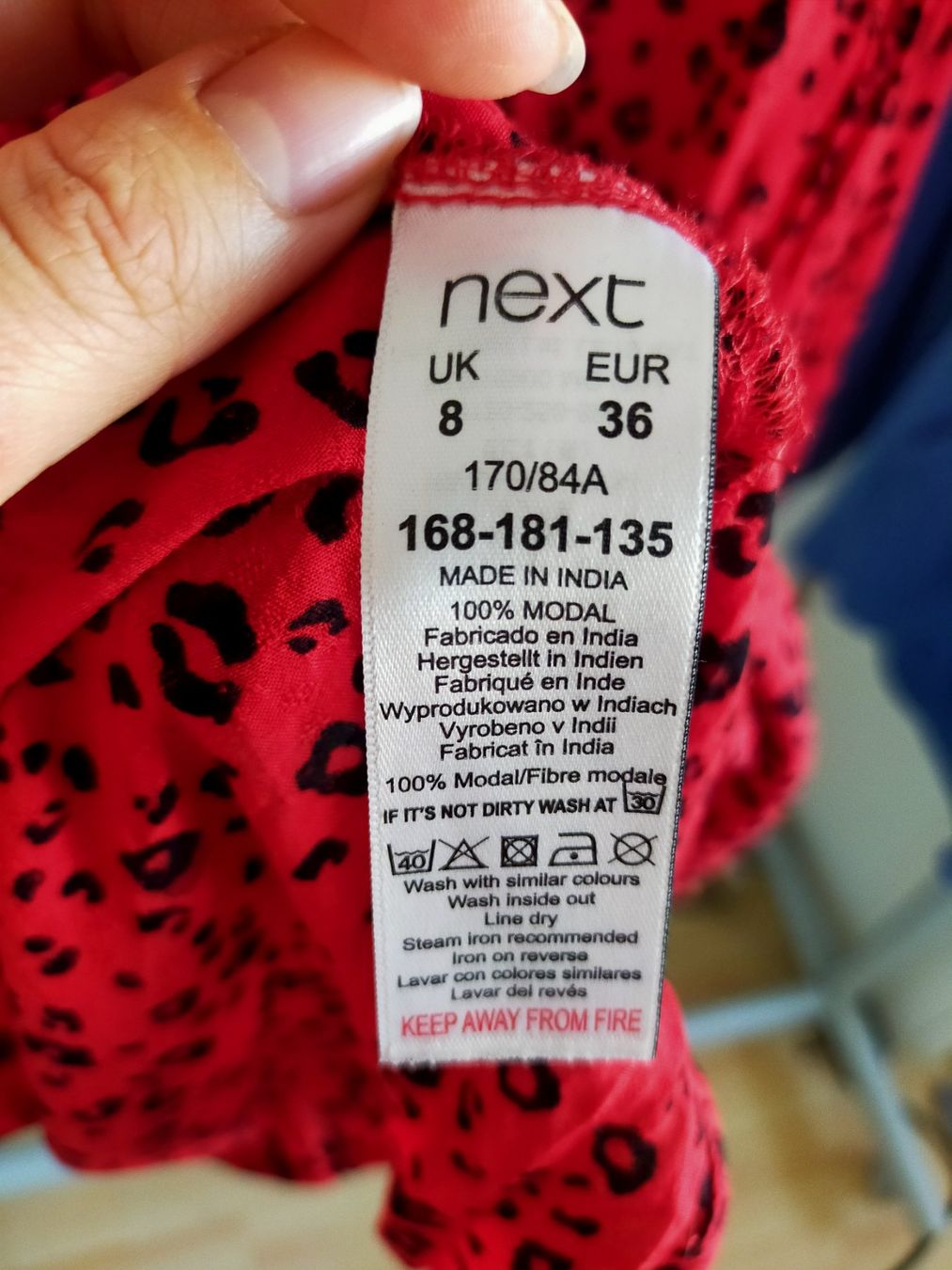Next Camicette: Rote NEXT Bluse mit Leo-Muster, Gr. 36 Weicher Stoff! – Usato da Tägerig venduto da mikky02 5