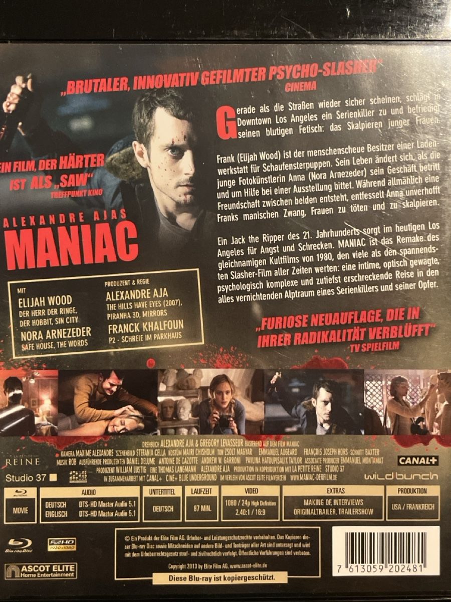 Tutti i DVDs: Alexandre Ajas :  Maniac   (2012) – Usato da Waldenburg venduto da Gonzo8 1