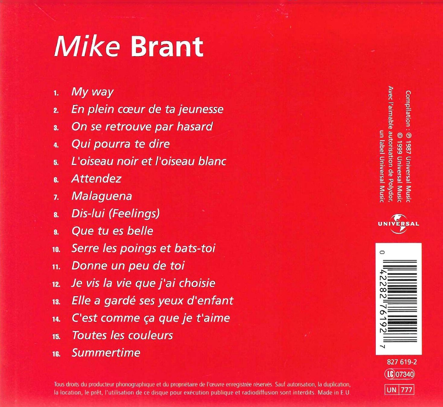 CD: Mike Brant CD Digipack - Best Of – Usato da Savagnier venduto da Ne2065 1