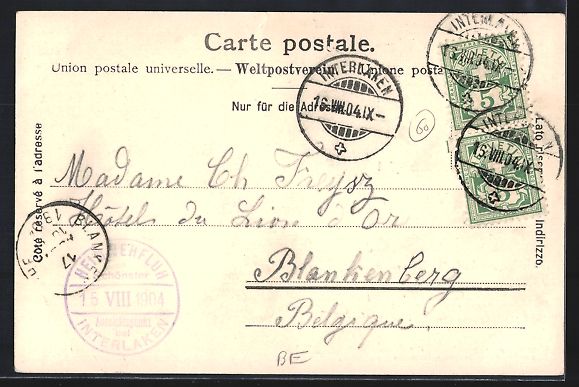 Cartoline postali: AK Interlaken, Gasthaus Heimwehfluh – Usato da Berlin venduto da bartko-reher 1