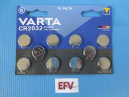 10 Stück Varta Batterien Knopfzellen Lithium 3V CR2032 OVP