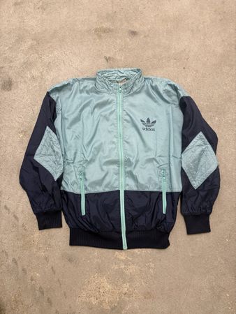 Rétro Veste de sport Adidas bicolore bleu et vert taille M