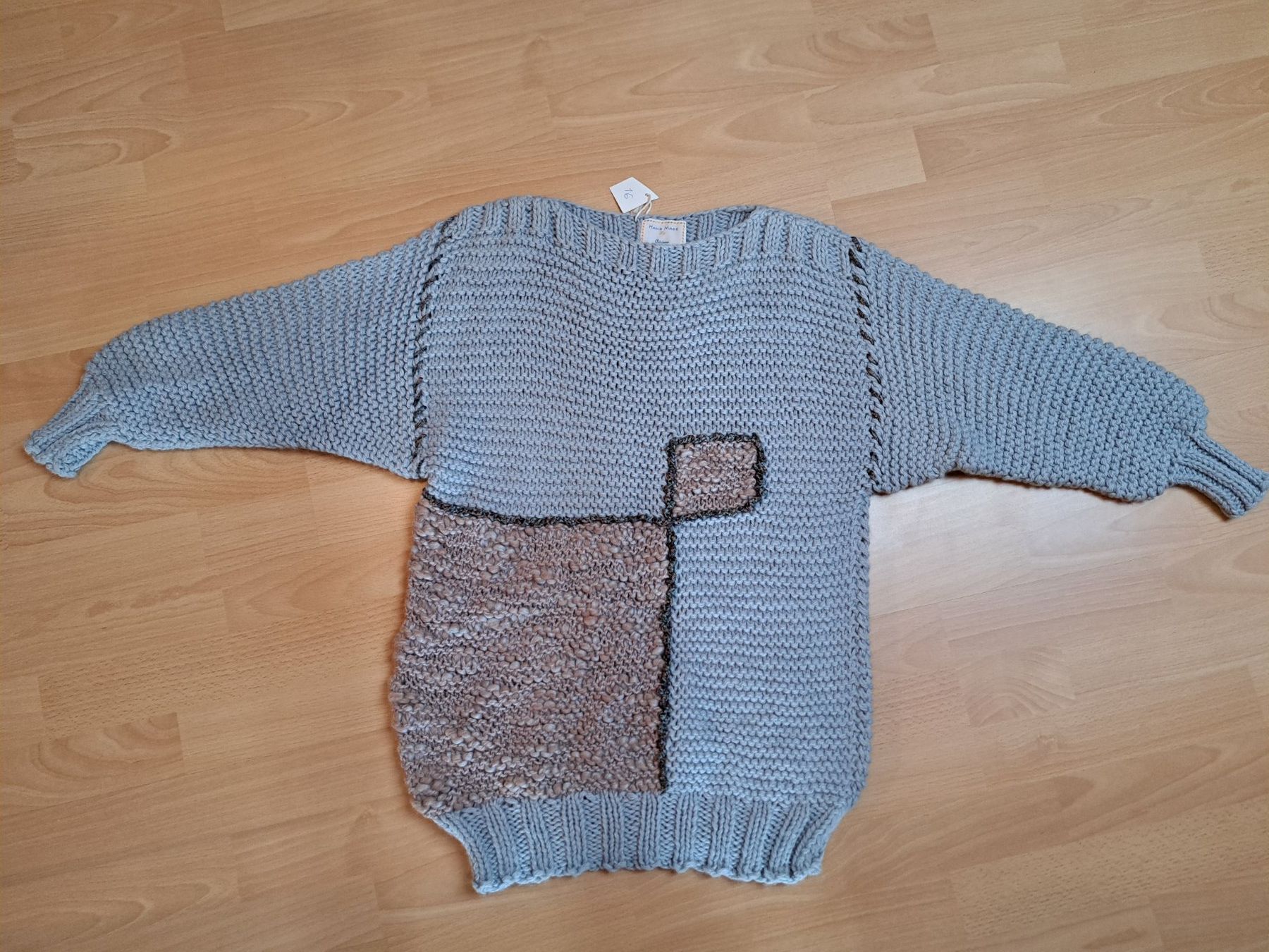 Maglioni & Felpe: Seltener Wollpulli hellblau/braunbeige. – Nuovo (secondo la descrizione) da Hettiswil venduto da san_kf5h
