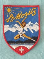 Vintage Badge Wappen St. Moritz Sport ST. GALLER STICKEREI