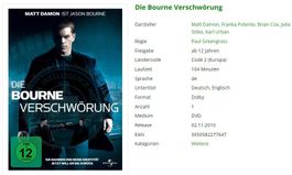 Die Bourne Verschwörung (DVD)