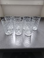 7 Wassergläser / Saftgläser mit Diamantenmuster