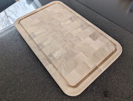 Schneidebrett 51.5x32.5x4.2 cm, Massivholz Eiche Stirnholz