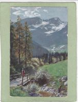 Landschaft Werbekarte Chocolat Cailler
