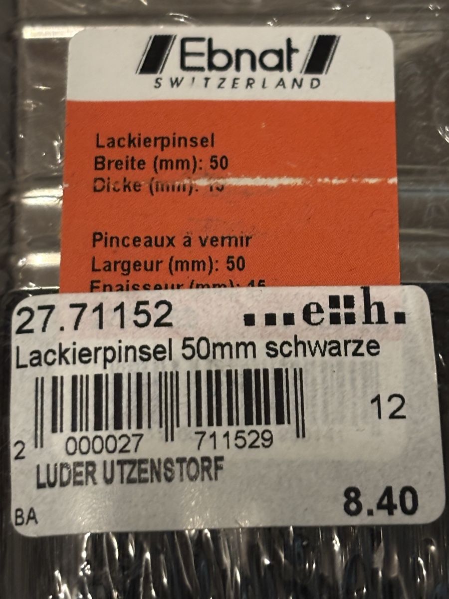 Pennelli: Ebnat Lackierpinsel 50mm schwarz neu – Nuovo e nell'imballaggio originale da Jegenstorf venduto da Annina0506 1