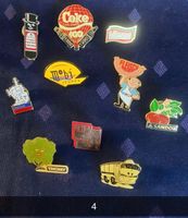 10er Set Pin, Coca Cola, Hilcona, Thomy, Roland, Hertz …