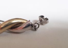 Boucles d'oreille vintage créoles argent Sterling 925 A + or
