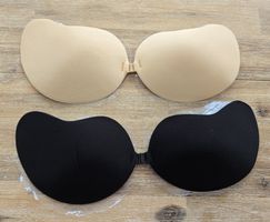 Selbstklebe BH Set schwarz beige Grösse D