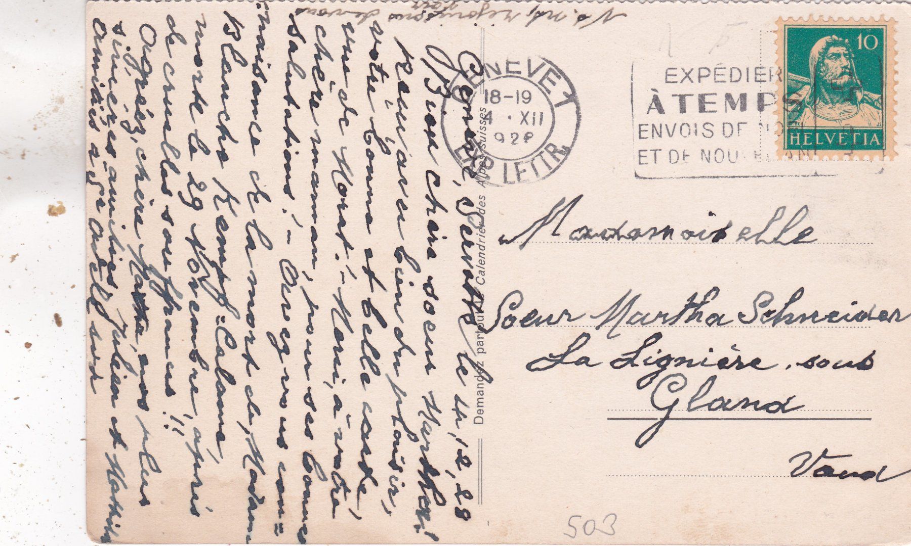 Cartes postales: L' Hiver Pferdekutsche 1928 – D'occasion à Herisau par Lisegrat2008 1
