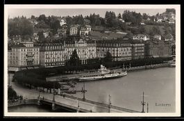 Luzern, Hotel Schweizerhof mit Uferprome