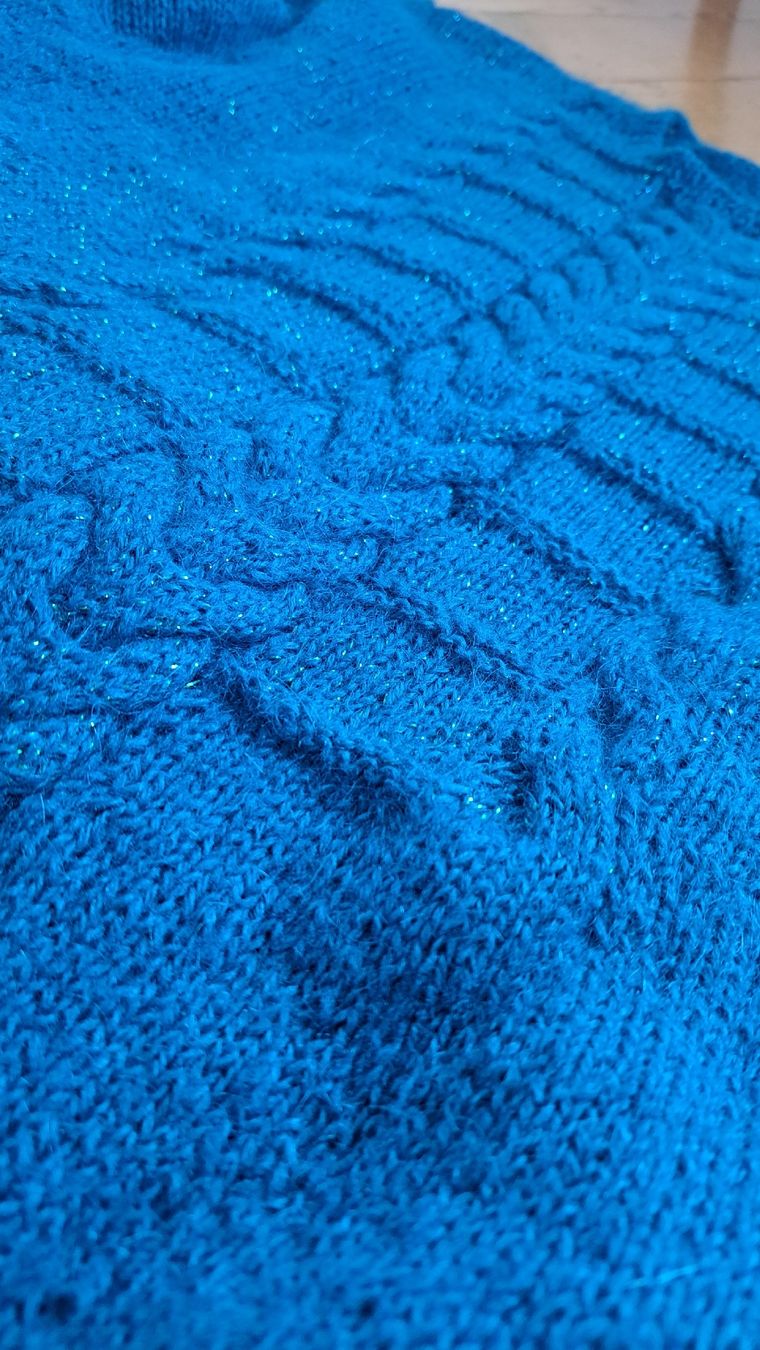Maglioni & Felpe: 90s 80s Vintage Pulli Zopfstrickmusterpullover M 38 40 Lurex – Usato da Mollis venduto da Fauchi99 2
