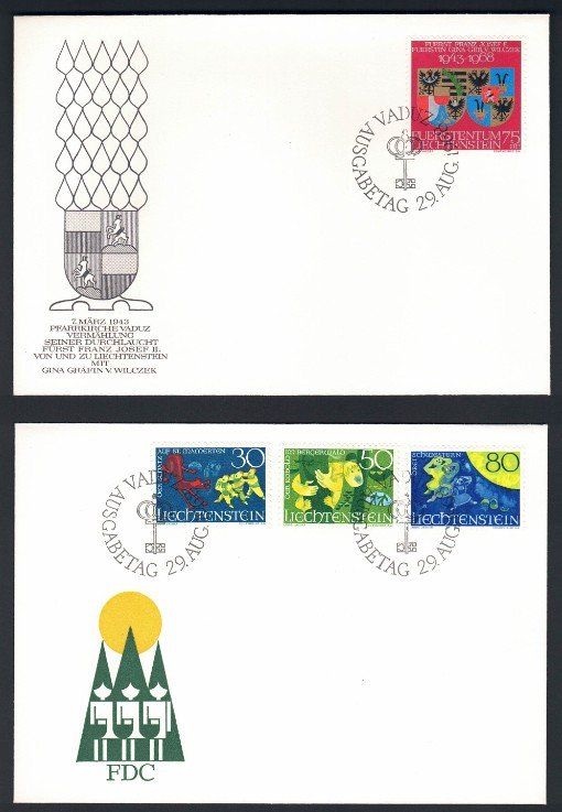 Alle Briefmarken: FDC Liechtenstein 1966-1968 – Gebraucht aus Pfäffikon ZH von Romulus 7