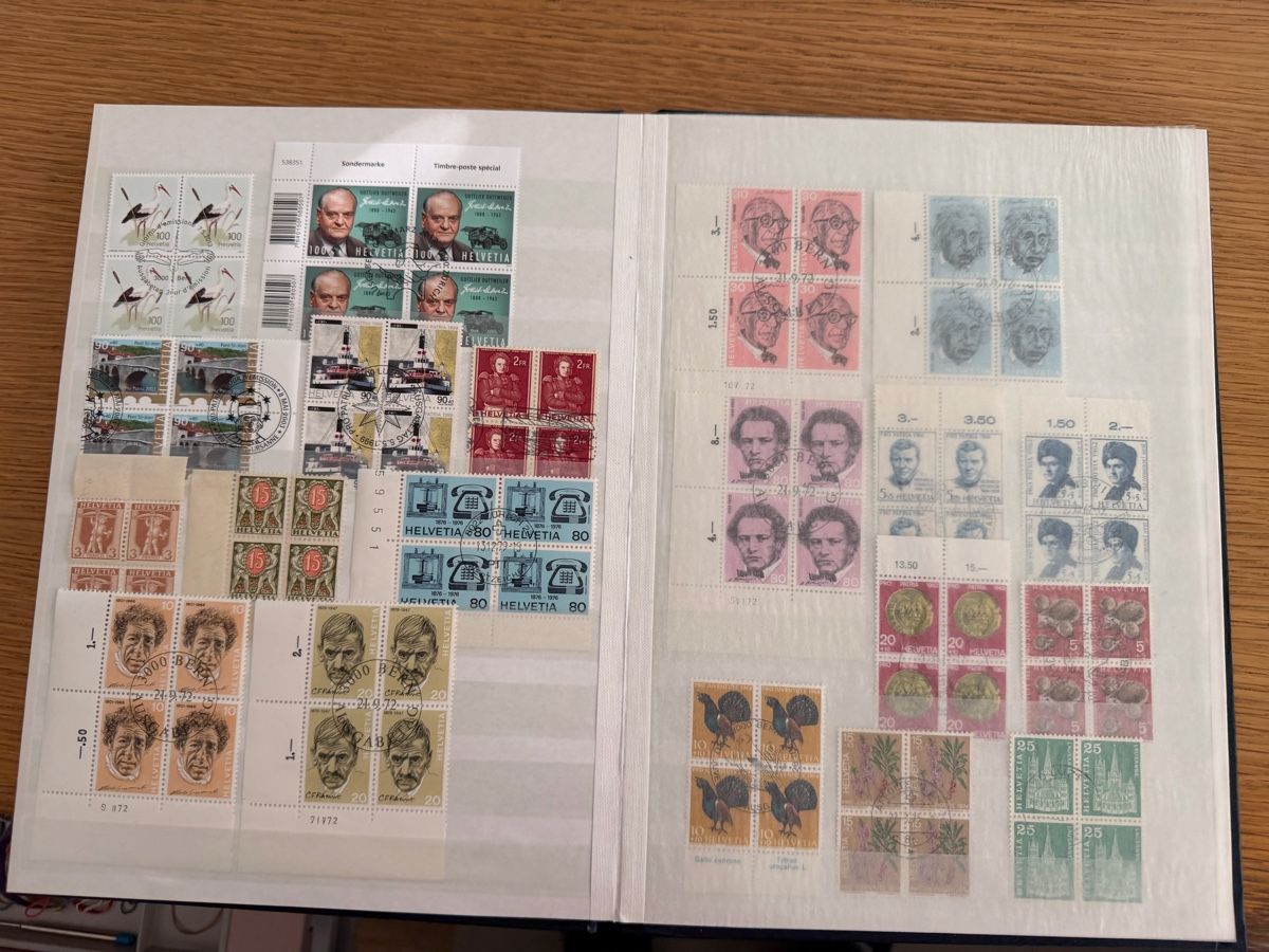 Alle Briefmarken: Album mit 4er Blöcken Schweiz – Gebraucht aus Murgenthal von Tina_4055 5