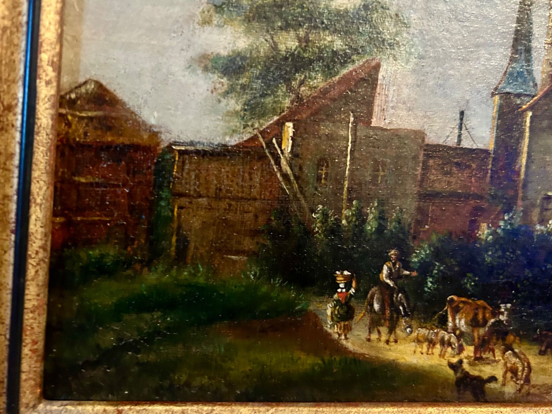 Gemälde: Tableau ancien, scène champêtre, encadré. – Gebraucht aus Petit-Lancy von Pierre_le_voyageur 7