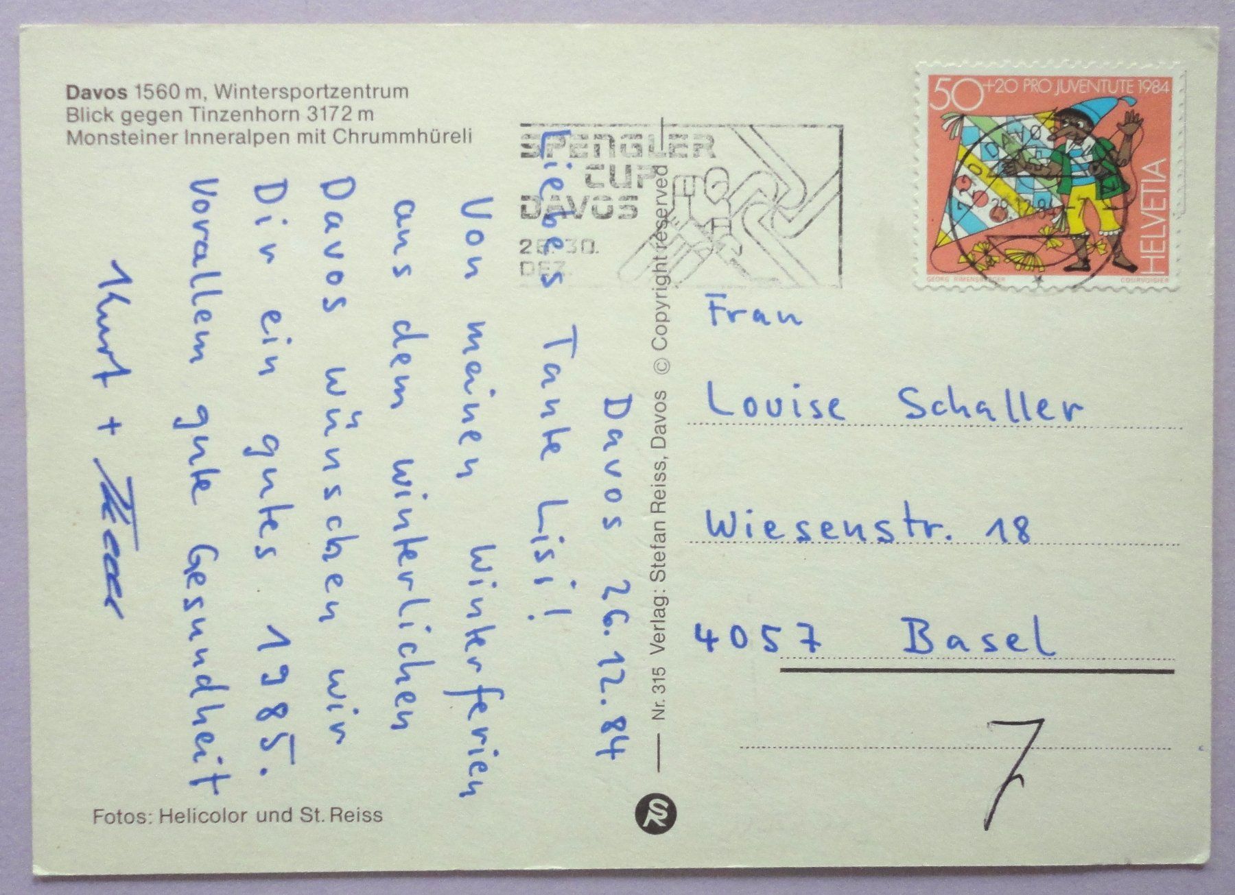 Cartoline postali: Davos 1560 m – Usato da Fétigny venduto da Billy2miny 1