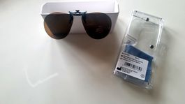 Sonnenbrillen Clip-on braun, Form zugeschnitten auf Rayban
