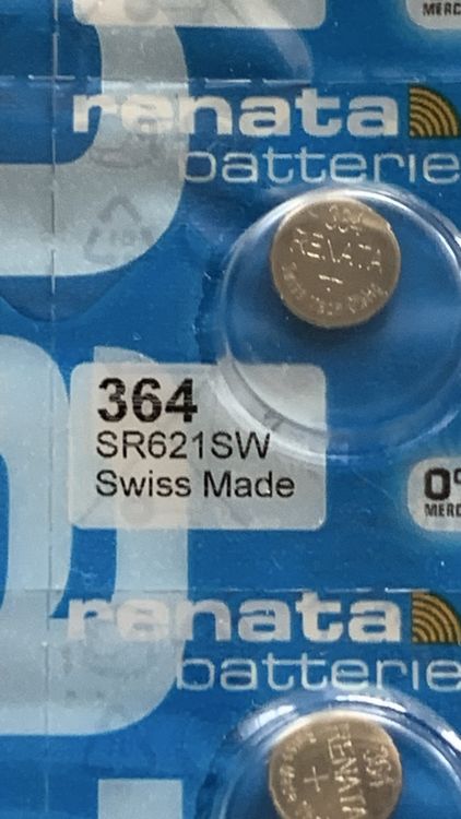 Caricatori & Batterie: Renata Knopfzellen 364 SR621SW, 1.55V, Neu, Ablauf 10/2026 – Nuovo (secondo la descrizione) da Grenchen venduto da chththl