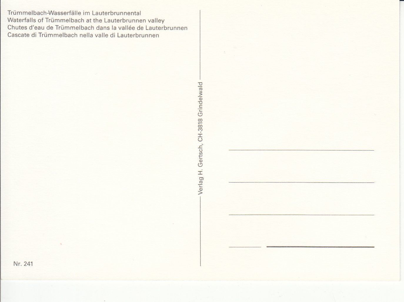 Cartoline postali: Trümmelbachfall um 1995 – Usato da Bürglen TG venduto da StampGraf 1