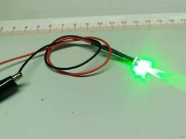 Flacker-LED 5mm klar/grün 12V verkabelt