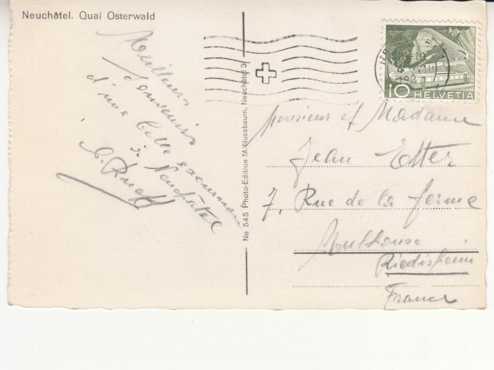 Ansichtskarten: Neuchâtel 1949 – Gebraucht aus Bürglen TG von StampGraf 1