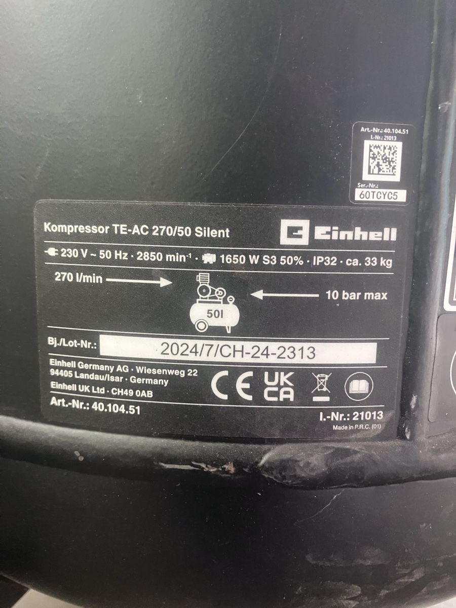 Einhell Compressori: Einhell Kompressor – Usato da Flühli LU venduto da Mansiber 1