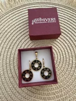 Iveri Handmade Jewelry Set Gold Plated Pendant Earrings