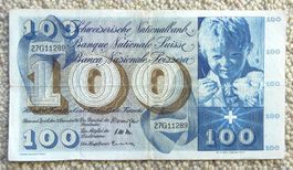 100 FRANKEN BANKNOTE 1961