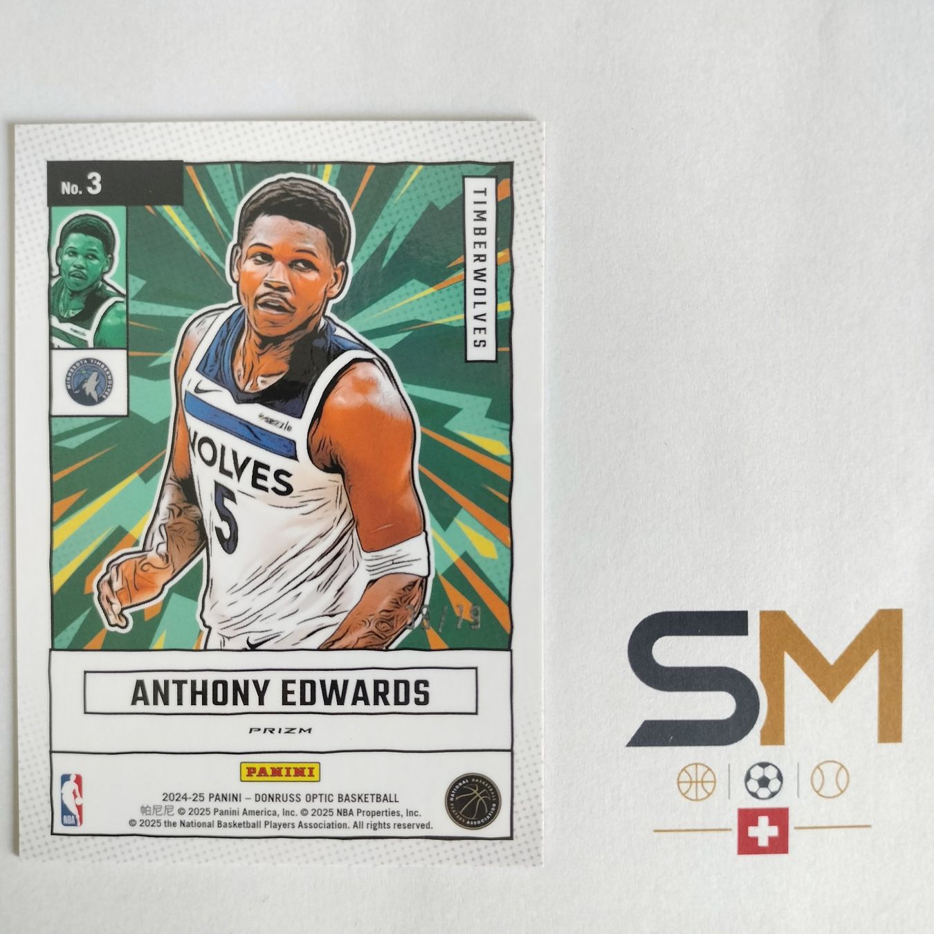 Panini Carte collezionabili: Anthony Edwards Optic Net Marvels Pink Velocity /79 #3 – Nuovo (secondo la descrizione) da Bern venduto da SportsMemos 5