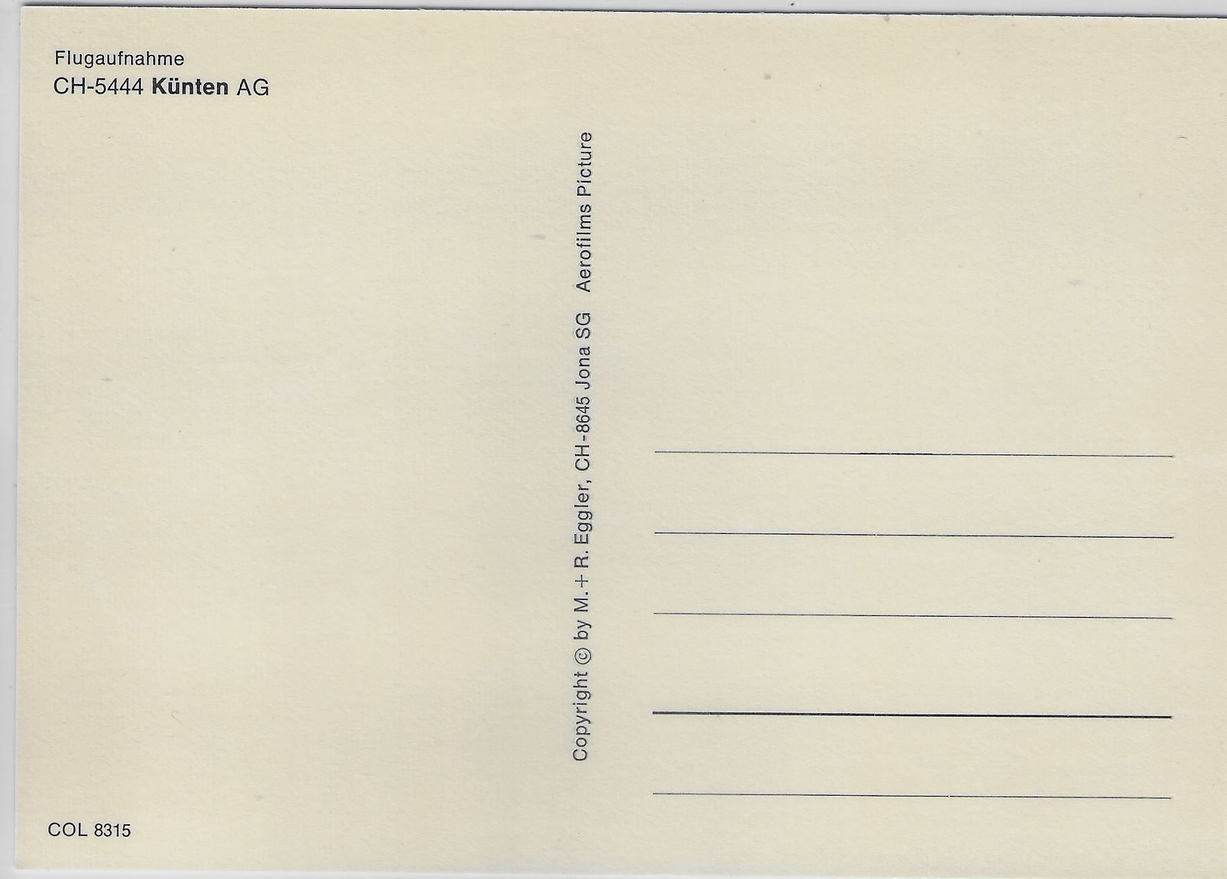Cartes postales: Flugaufnahme Künten AG – Antique à Ettingen par Kartenplanet 1