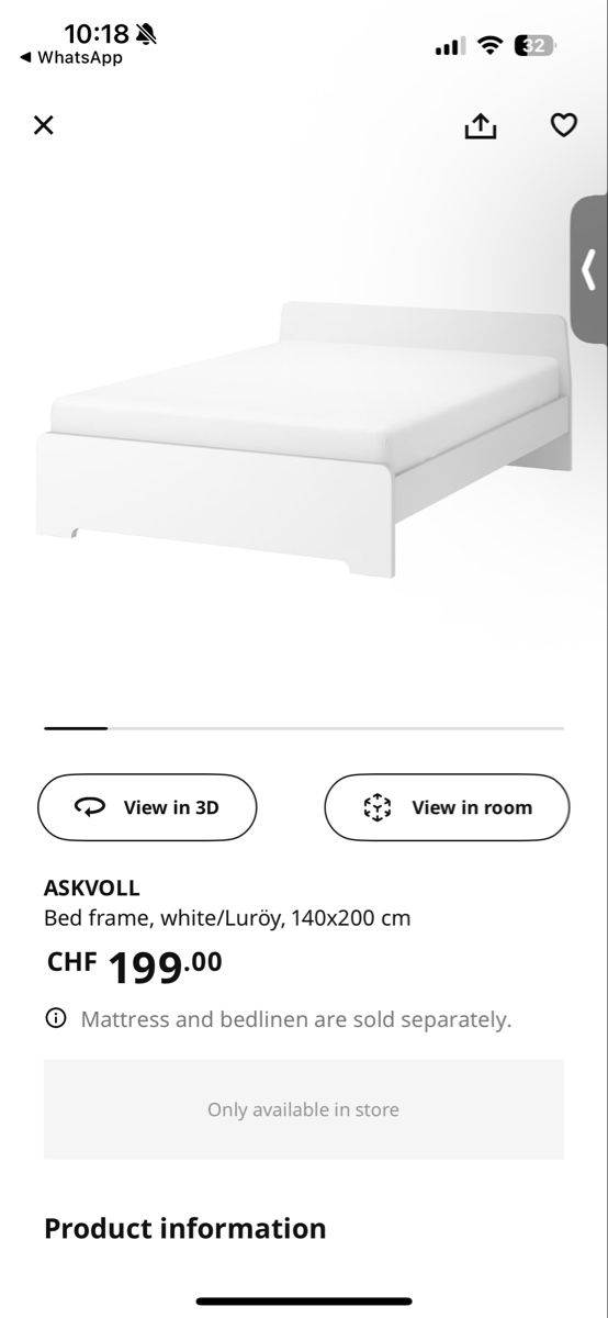 IKEA ASKVOLL ベッドフレーム 140x200 cm Amazon｜IKEA ASKVOLL ベッドフレーム、140x200cm、ホワイト/ルロイ