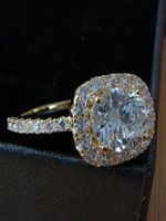 Bague argent avec diamant de moissanite de 2 ct certifié GRA