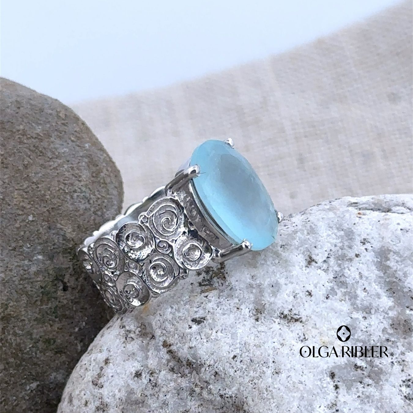 Olga Ribler Anelli: Aquamarin Silber Ring 925 Grösse 54 – Nuovo (secondo la descrizione) da Luzern venduto da Schmuckoutlet 6