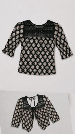 sexy Blusen Shirt Gr. XS mit Spitze hinten offen