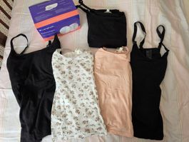 Stillen Set 5 Tops Gr. XL + neue Lansinoh Stilleinlagen 100x