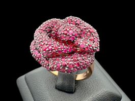 Pavé Rubine 8.5ct Rosen Ring 18k Roségold Grösse 54 *S1982
